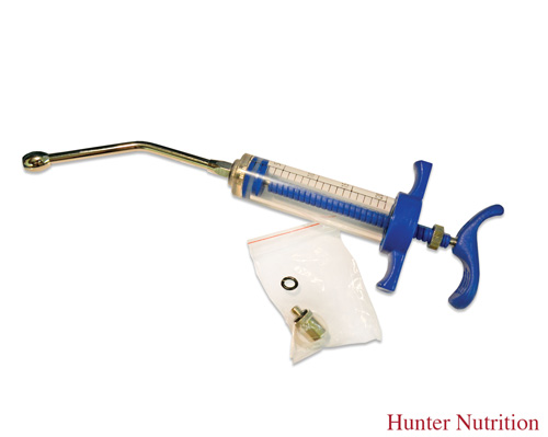 REUSABLE SYRINGE WITH NEEDLE AND DRENCH FITTINGS