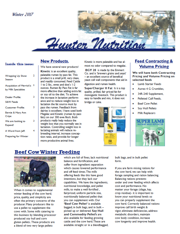 Hunter Nutrition Newsletter